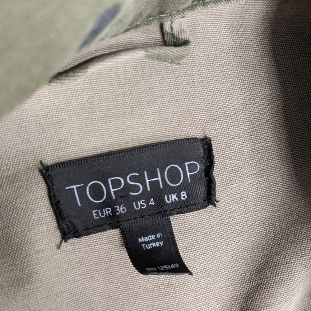 TOPSHOP Camo Field Utility Jacket Sz 4 - Picture 12 of 13